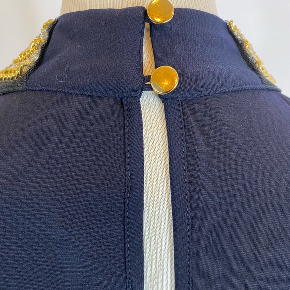 Jeweled Neckline Dark Navy Top New without tags - Picture 8 of 16